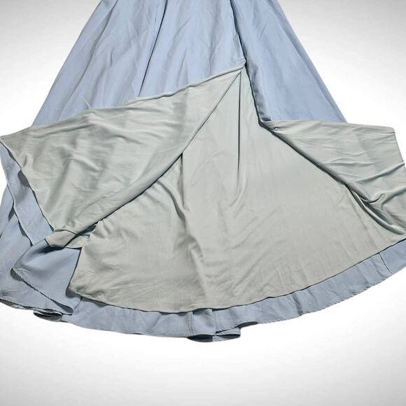 Mac Duggal Ieena Beaded Cap Sleeve V-Neck A Line Gown Dress Size 14 French‎ Blue - Picture 10 of 14